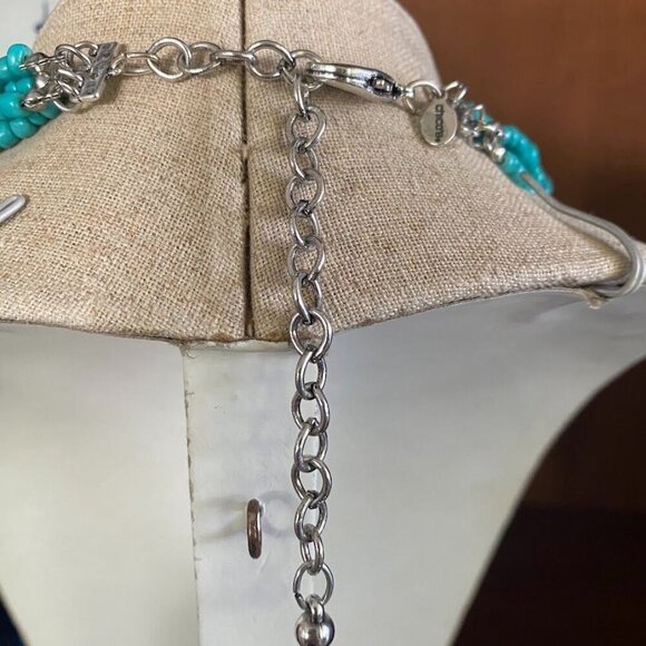 Chico's Turquoise Howlite & Lapis Lazuli Statement Necklace - Picture 3 of 3